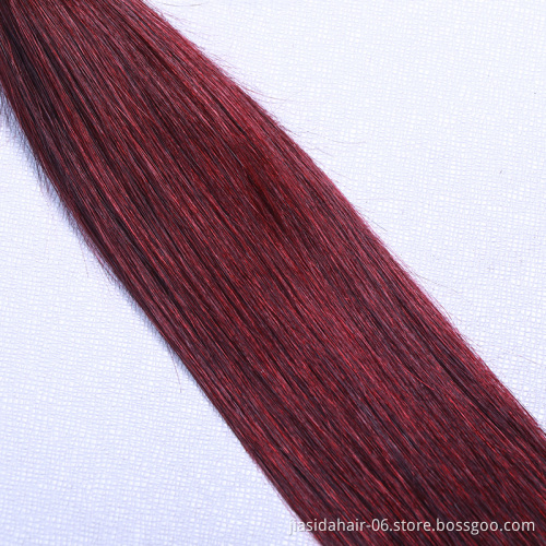 Straight 99J Wine Red Burgundy Weave Raw Mink Brazilian Bundles Cuticle Aligned Virgin Human Hair Extension